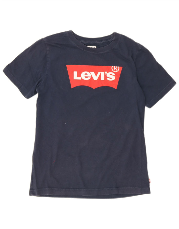 Футболка с рисунком Levi's для мальчиков 15–16 лет, темно-синяя