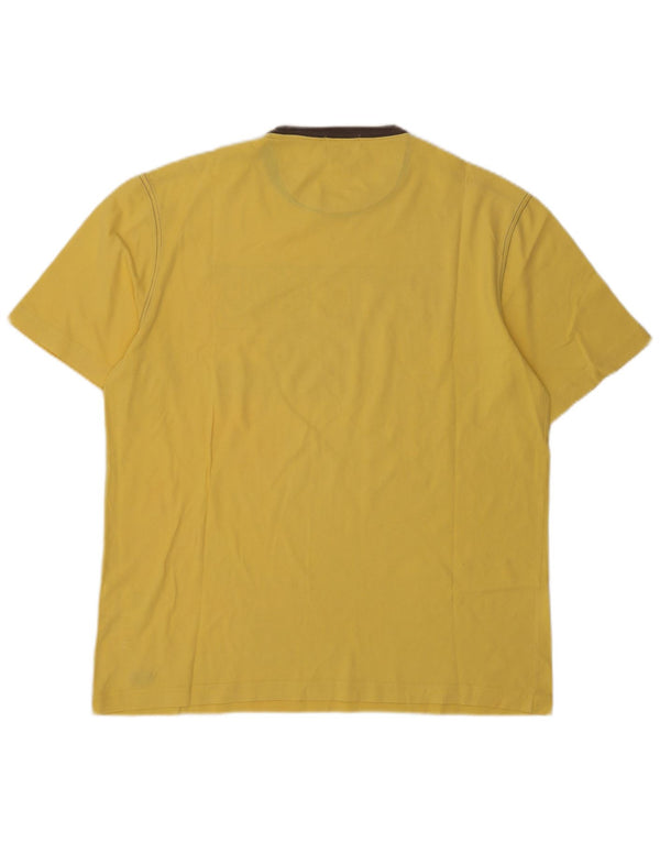 Sergio Tacchini Mens Graphic T-Shirt Top XL Yellow Cotton