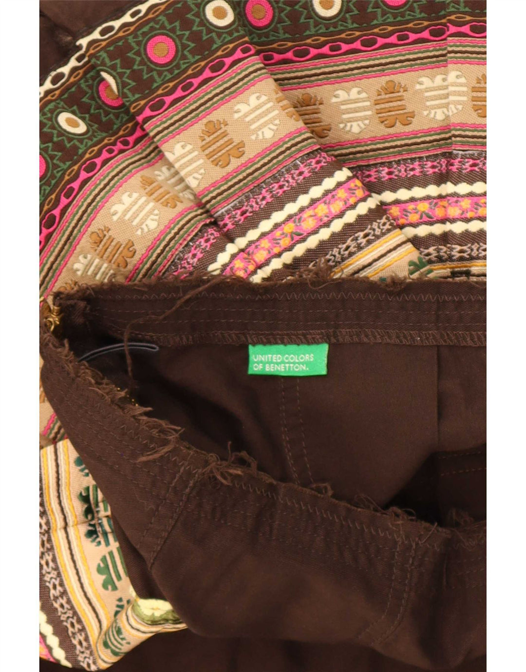 Benetton Женская юбка-трапеция IT 42 Medium W30 Разноцветный цветной блок