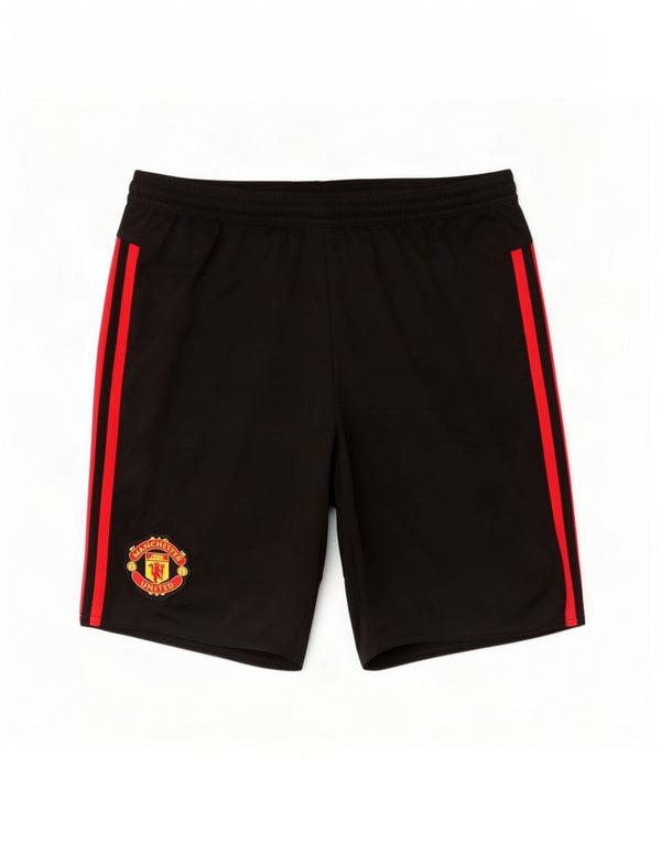 Мужские спортивные шорты Adidas Manchester United из полиэстера среднего размера, черные