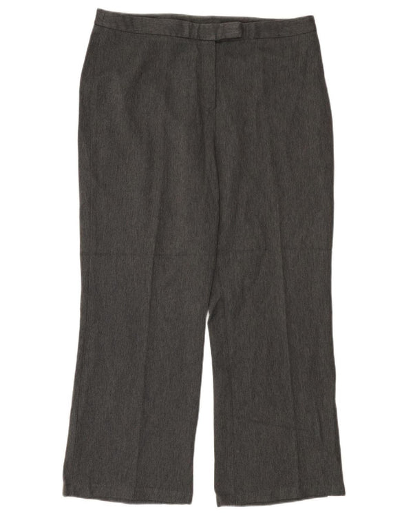 Женские прямые костюмные брюки Marks & Spencer W36 L28 серые с узором «елочка»