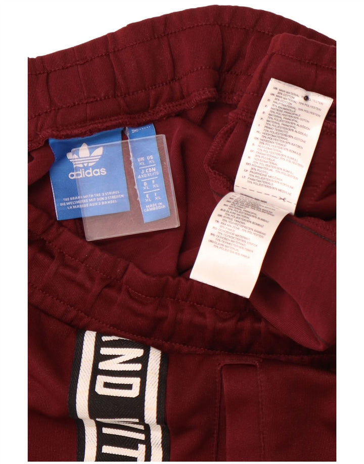 Мужские спортивные брюки ADIDAS с графическим рисунком XL, бордовый полиэстер с цветными блоками