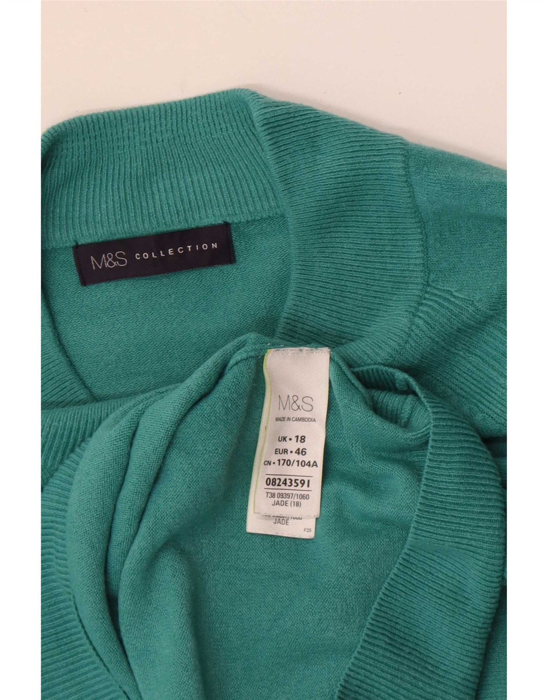 Женский джемпер с высоким воротником Marks & Spencer, Великобритания, 18 XL, бирюзовый