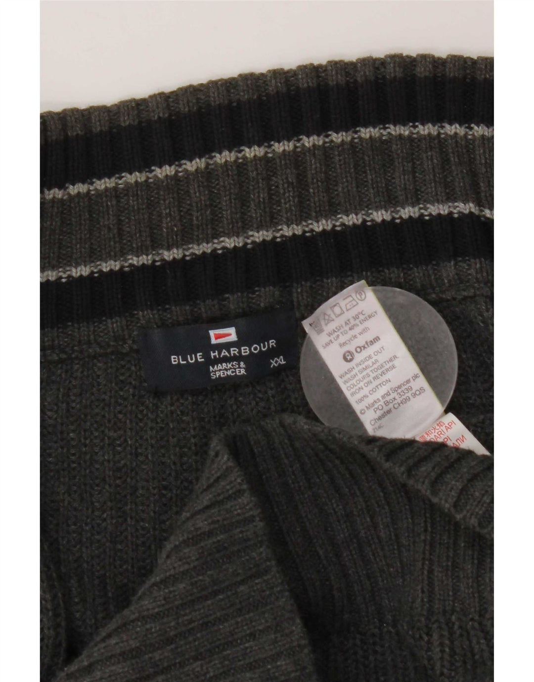 Мужской синий кардиган Marks & Spencer 2XL, серый хлопок