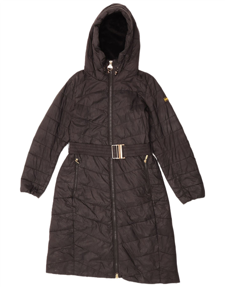 Женская утепленная куртка с капюшоном Barbour, размер 12, черный полиамид