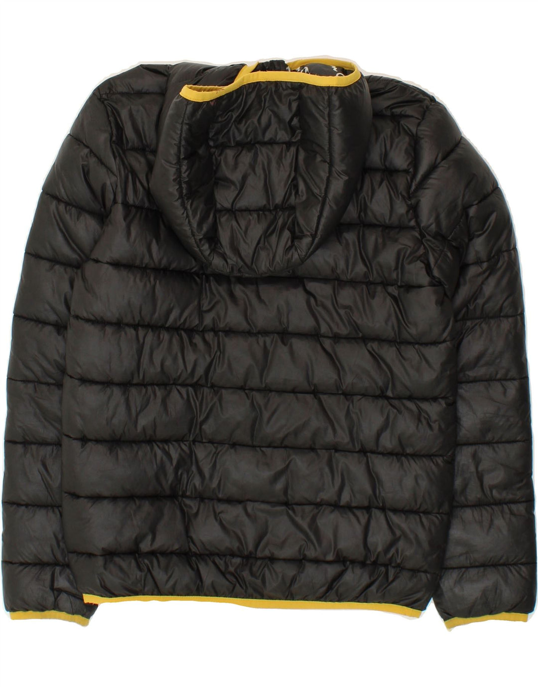 CHAMPION Boys Hooded Padded Jacket 11-12 Years Large  Black Polyester Vintage Champion and Second-Hand Champion from Messina Hembry 