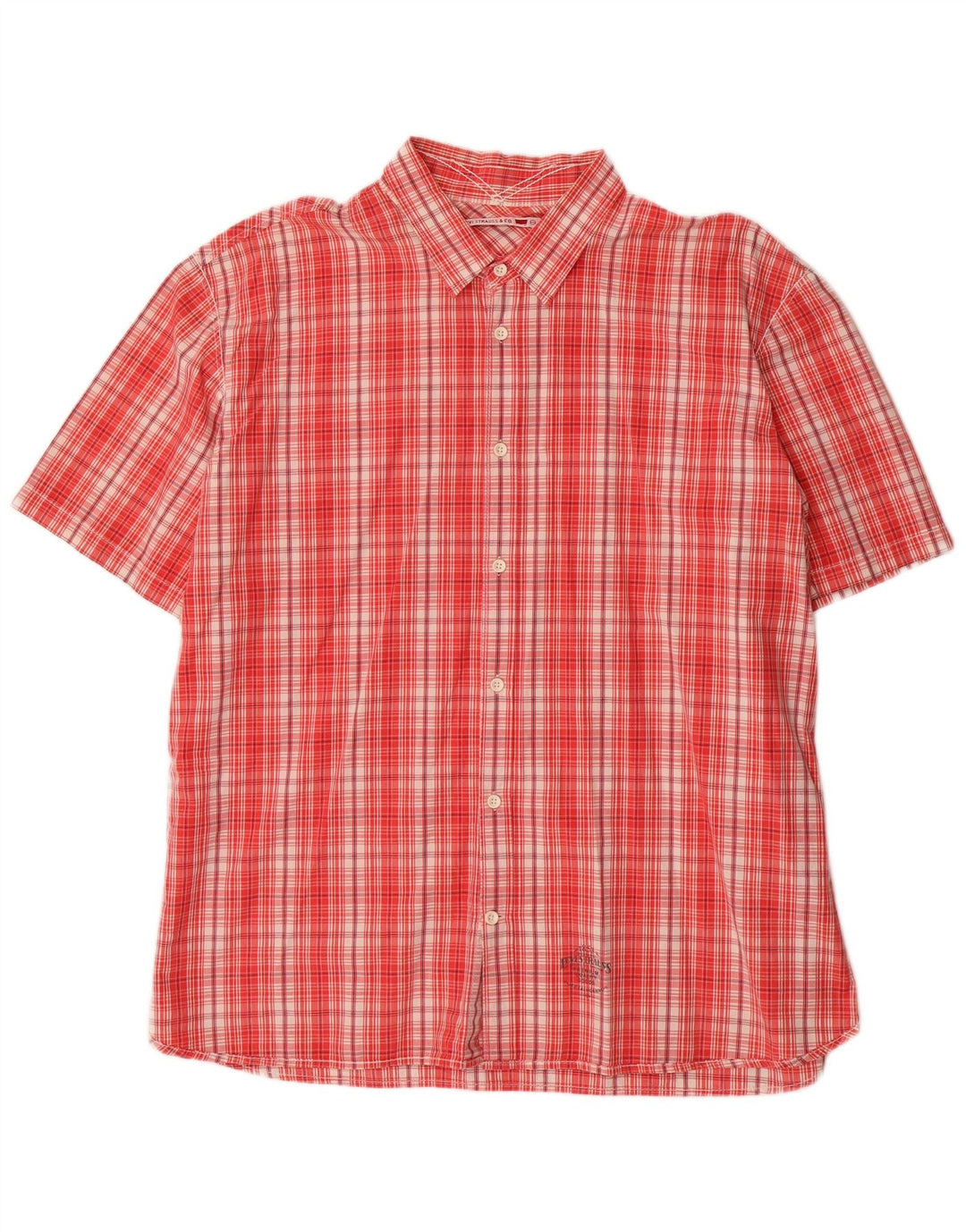 Мужская рубашка Denizen с коротким рукавом Levi's 2XL, хлопковая красная клетка