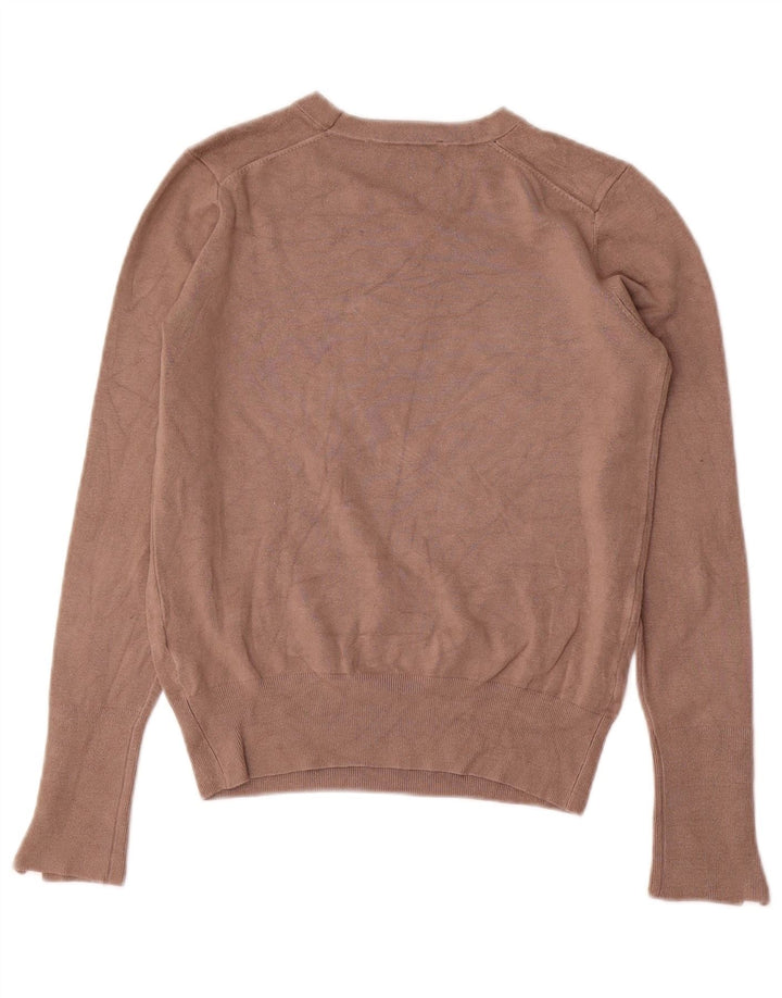Женский джемпер с круглым вырезом Zara UK 12, средний коричневый вискоза