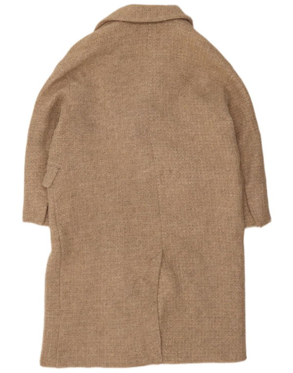 Женское двубортное пальто Zara UK 42 XL, бежевое шерстяное