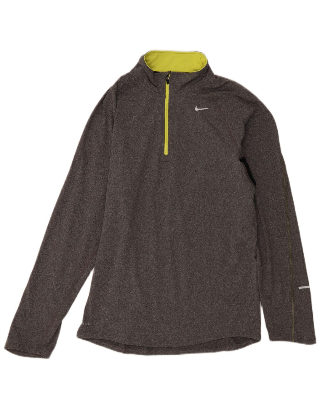 Мужской пуловер с воротником на молнии Nike Dri Fit, маленький серый цветной блок