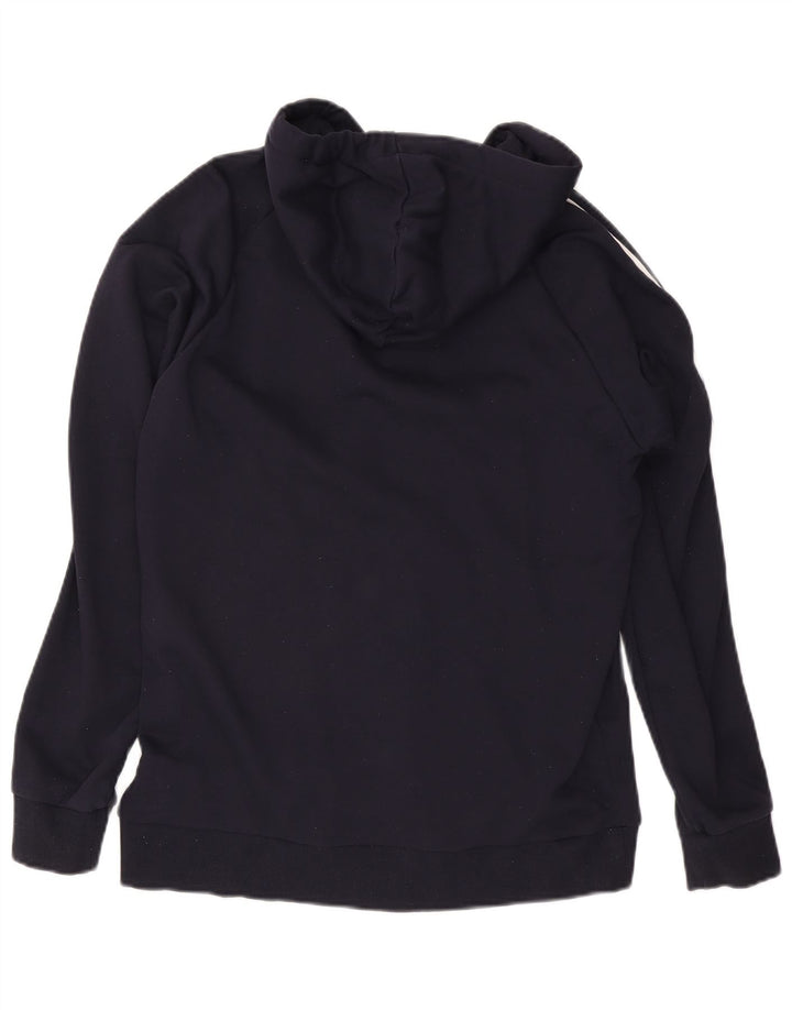 ADIDAS Мужской свитер с капюшоном на молнии, большой темно-синий, хлопок