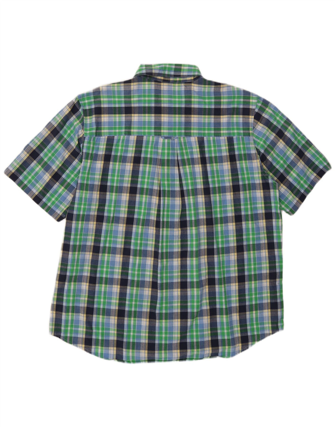 Мужская рубашка Chaps с коротким рукавом XL, зеленая клетка, хлопок