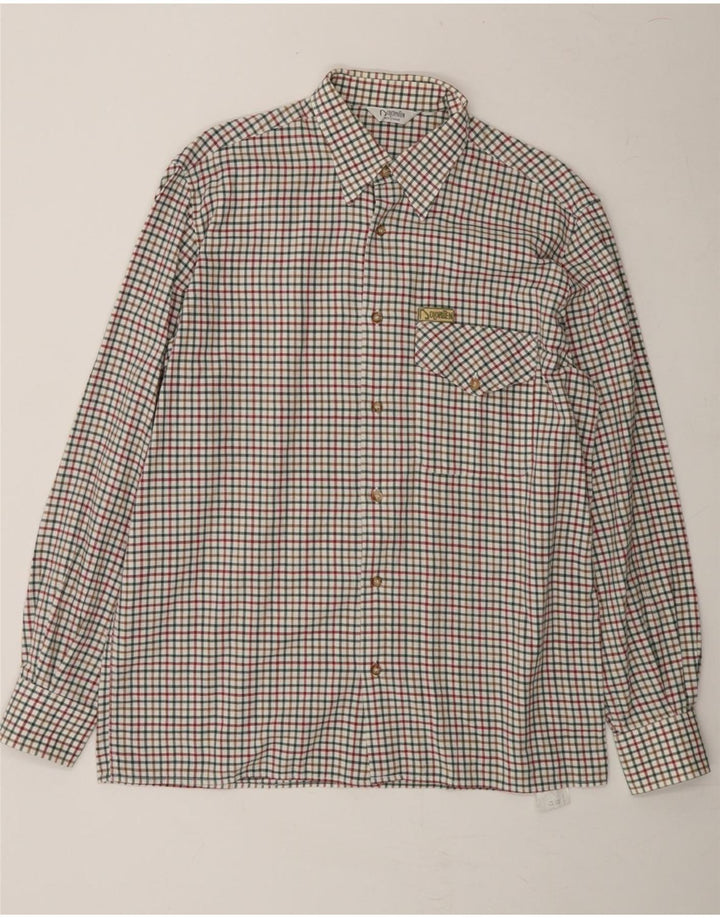 DOLOMITEN Mens Flannel Shirt Size 41 Medium Multicoloured Check Cotton Vintage Dolomiten and Second-Hand Dolomiten from Messina Hembry 