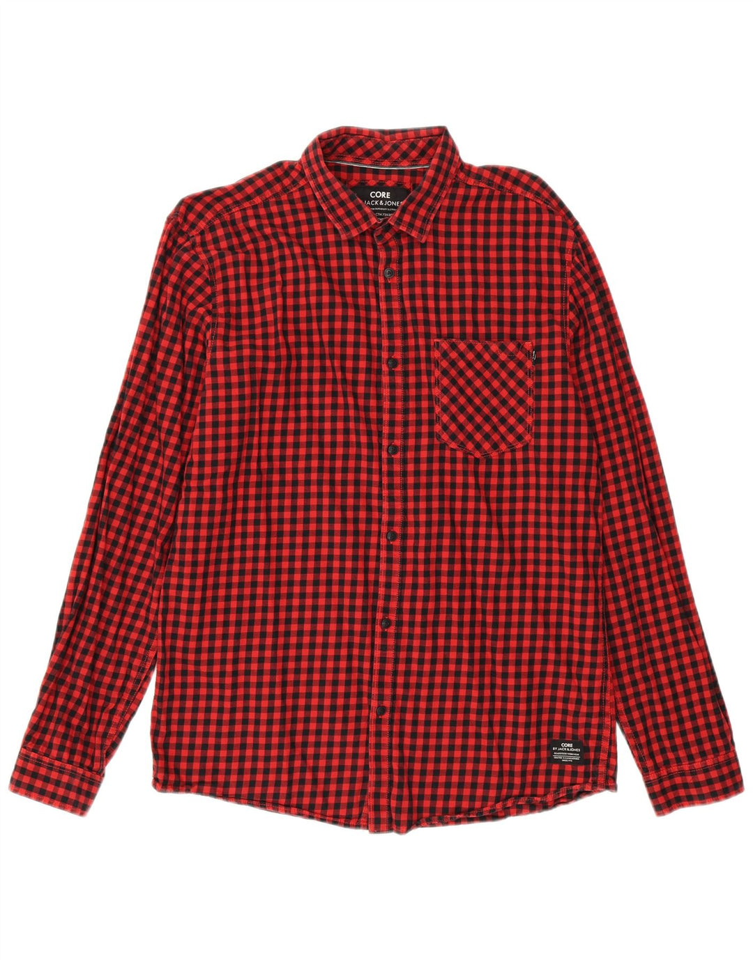 Мужская рубашка Jack & Jones XL из хлопка в красную клетку