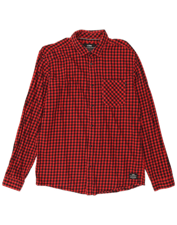 Мужская рубашка Jack & Jones XL из хлопка в красную клетку