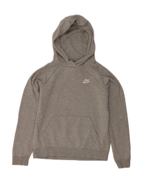 Женский джемпер с капюшоном оверсайз Nike UK 10, маленький серый хлопок с крапинками