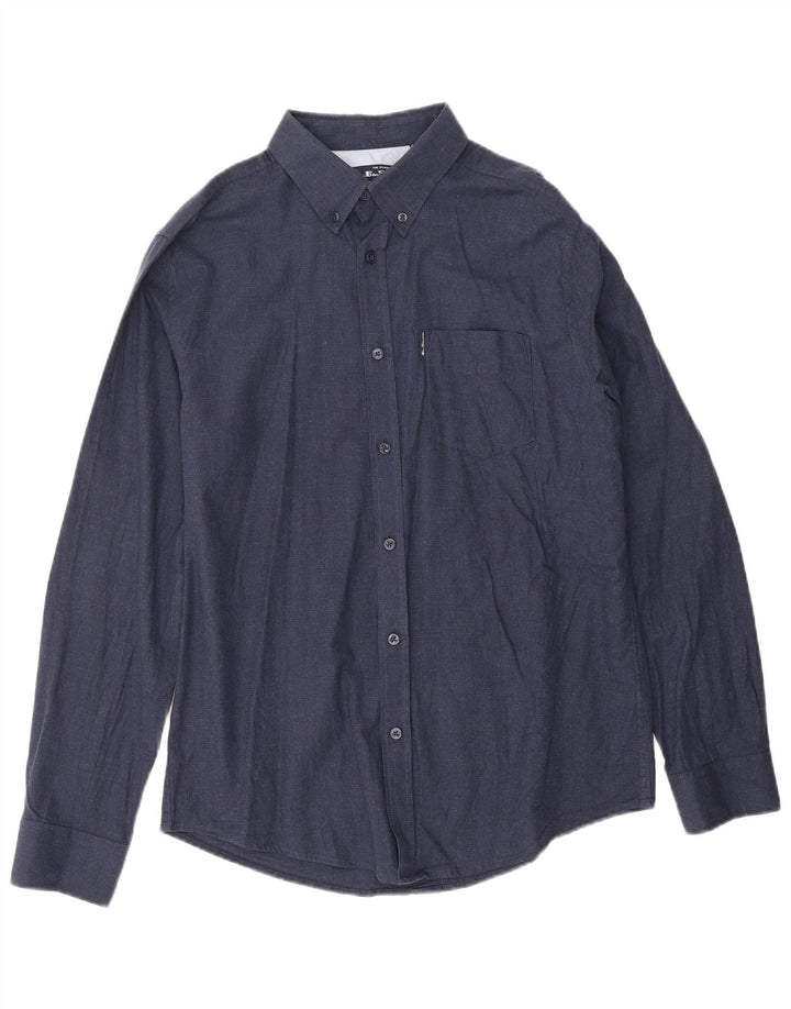 Мужская рубашка Ben Sherman, большой размер, темно-синий, хлопок