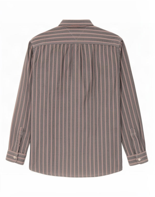 Tommy Hilfiger Mens Shirt Medium Grey Pinstripe Cotton