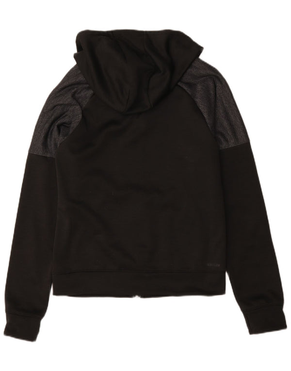 Женский свитер с капюшоном на молнии Adidas Climawarm UK 8/10, маленький черный с цветными блоками