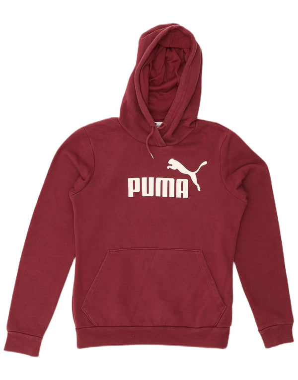 Женский джемпер с капюшоном с рисунком PUMA UK 10, маленький бордовый хлопок