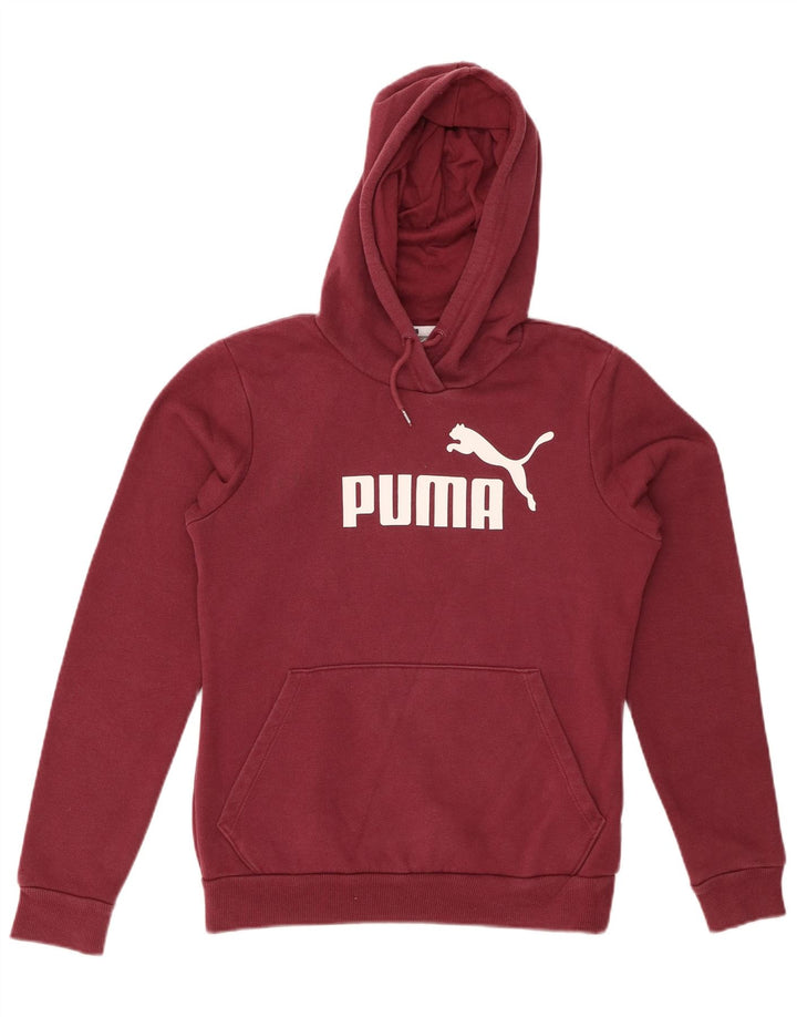 Женский джемпер с капюшоном с рисунком PUMA UK 10, маленький бордовый хлопок