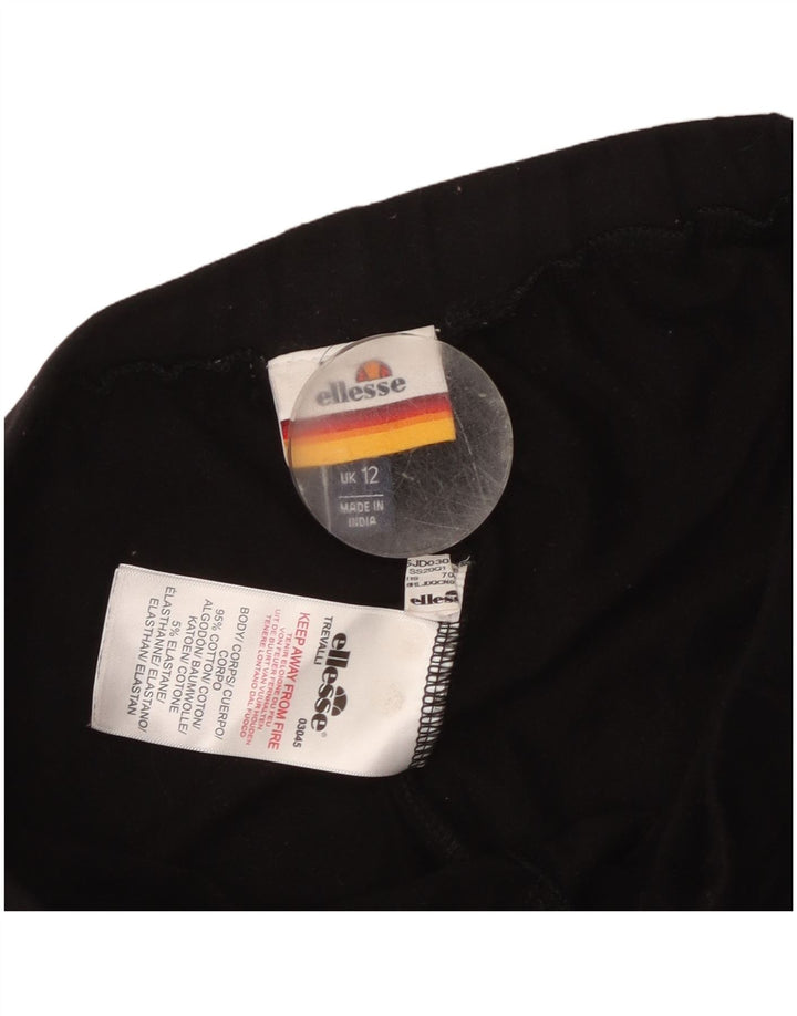 Женские леггинсы с рисунком Ellesse UK 12, средний черный хлопок