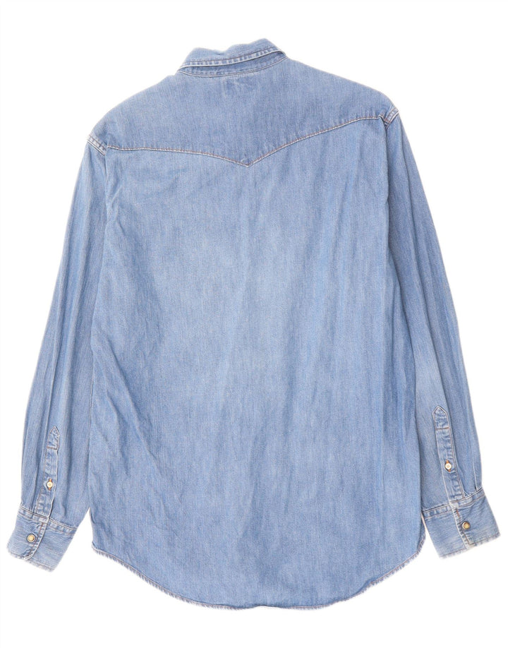 Мужская джинсовая рубашка SISLEY средний синий