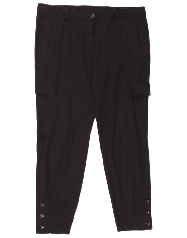 Женские зауженные брюки карго Reiss UK 12 Medium W34 L26 Черные вискоза