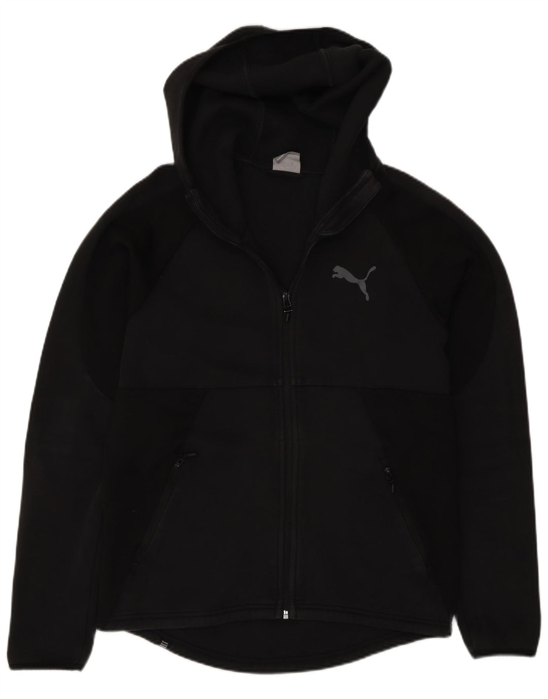 Мужской свитер с капюшоном на молнии Puma стандартного кроя, средний черный, хлопковый