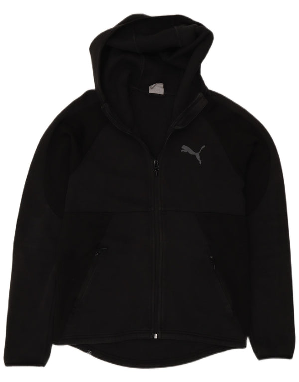 Мужской свитер с капюшоном на молнии Puma стандартного кроя, средний черный, хлопковый