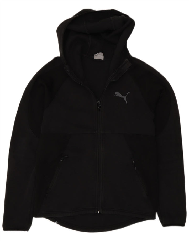 Мужской свитер с капюшоном на молнии Puma стандартного кроя, средний черный, хлопковый