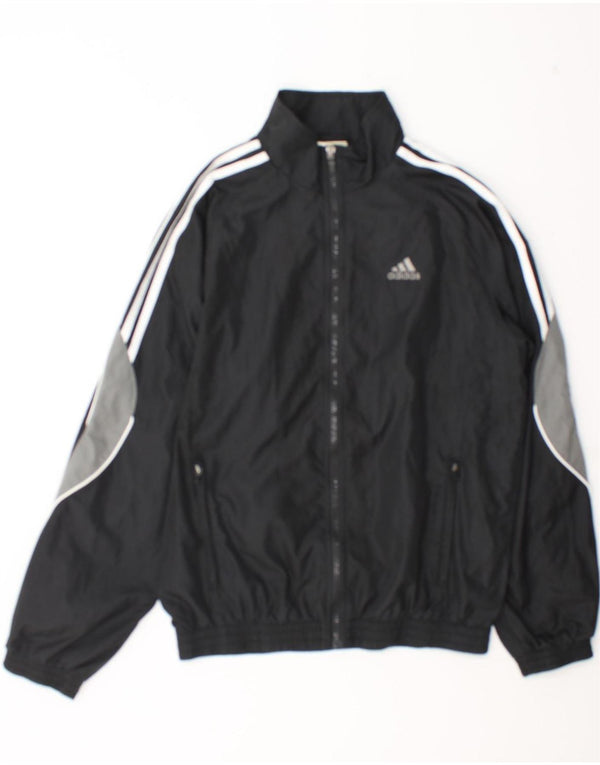 Мужская спортивная куртка Adidas UK 36/38, маленький черный полиэстер с цветными блоками
