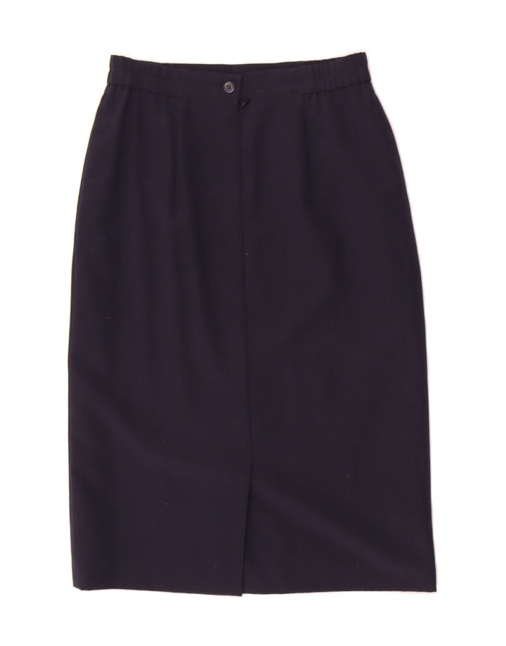 VINTAGE Womens Pencil Skirt UK 12 Medium W28 Navy Blue Vintage Vintage and Second-Hand Vintage from Messina Hembry 