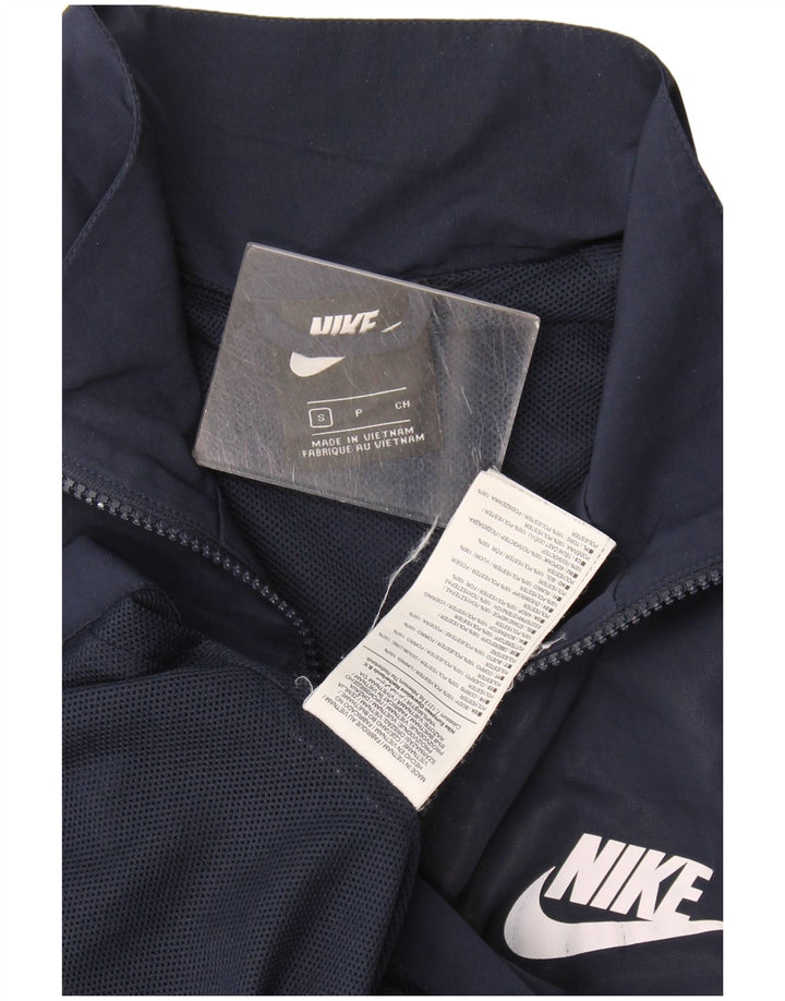 Мужской спортивный костюм Nike, маленькая куртка из темно-синего полиэстера