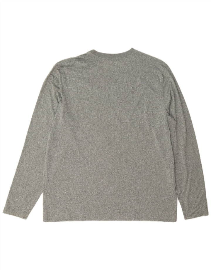 Мужской топ Nike Dri Fit с длинным рукавом XL, серый полиэстер с крапинками