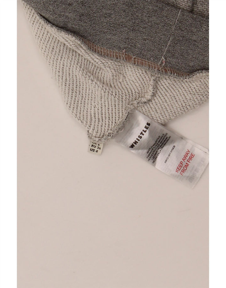 Женский джемпер оверсайз с рисунком WHISTLES UK 8, маленький серый