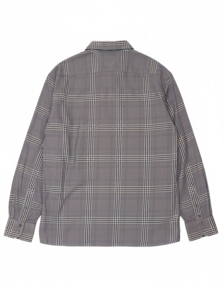 TOMMY HILFIGER Mens Flannel Shirt 2XL Blue Check Cotton