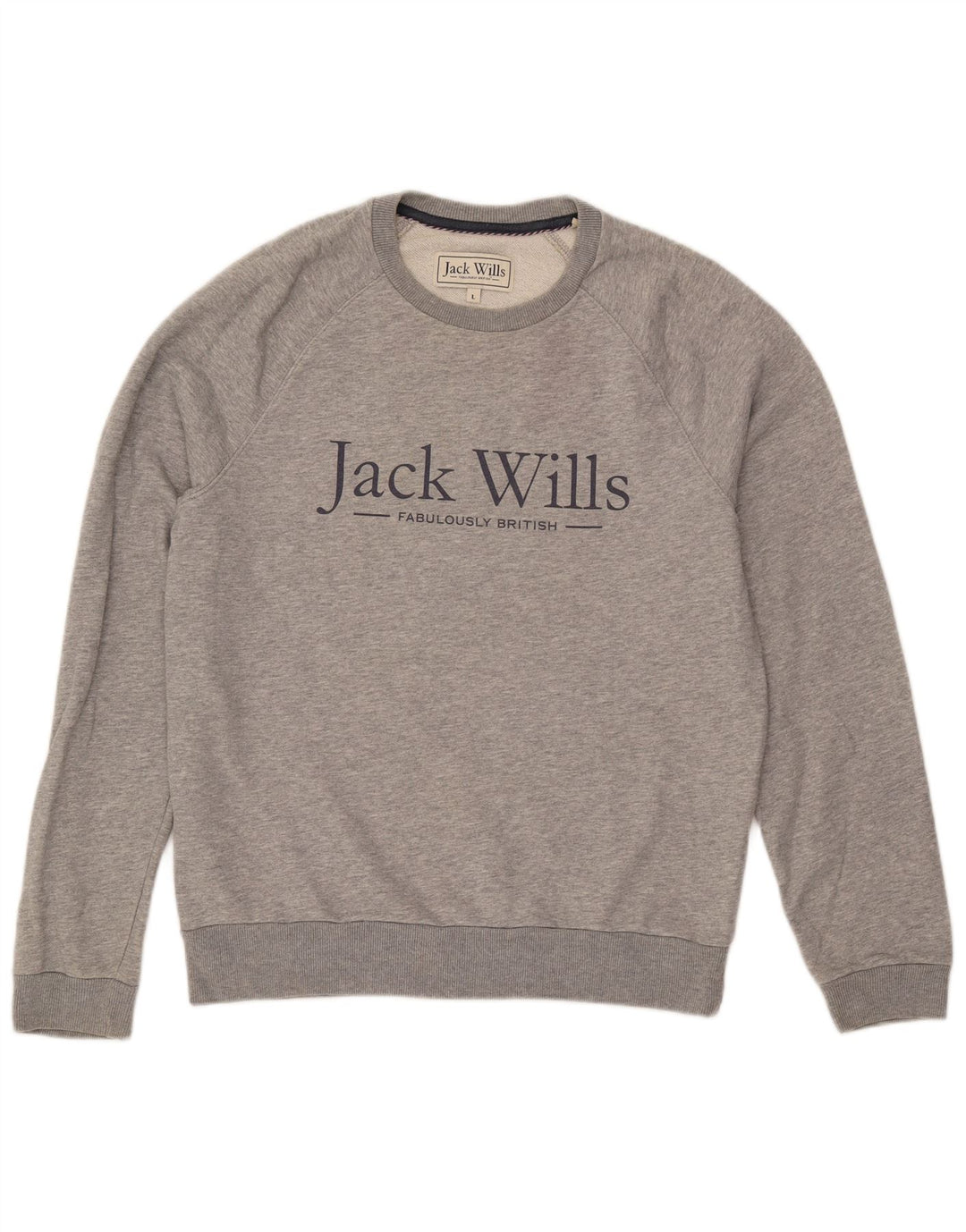 Мужской свитшот с рисунком JACK WILLS, большой серый хлопковый джемпер