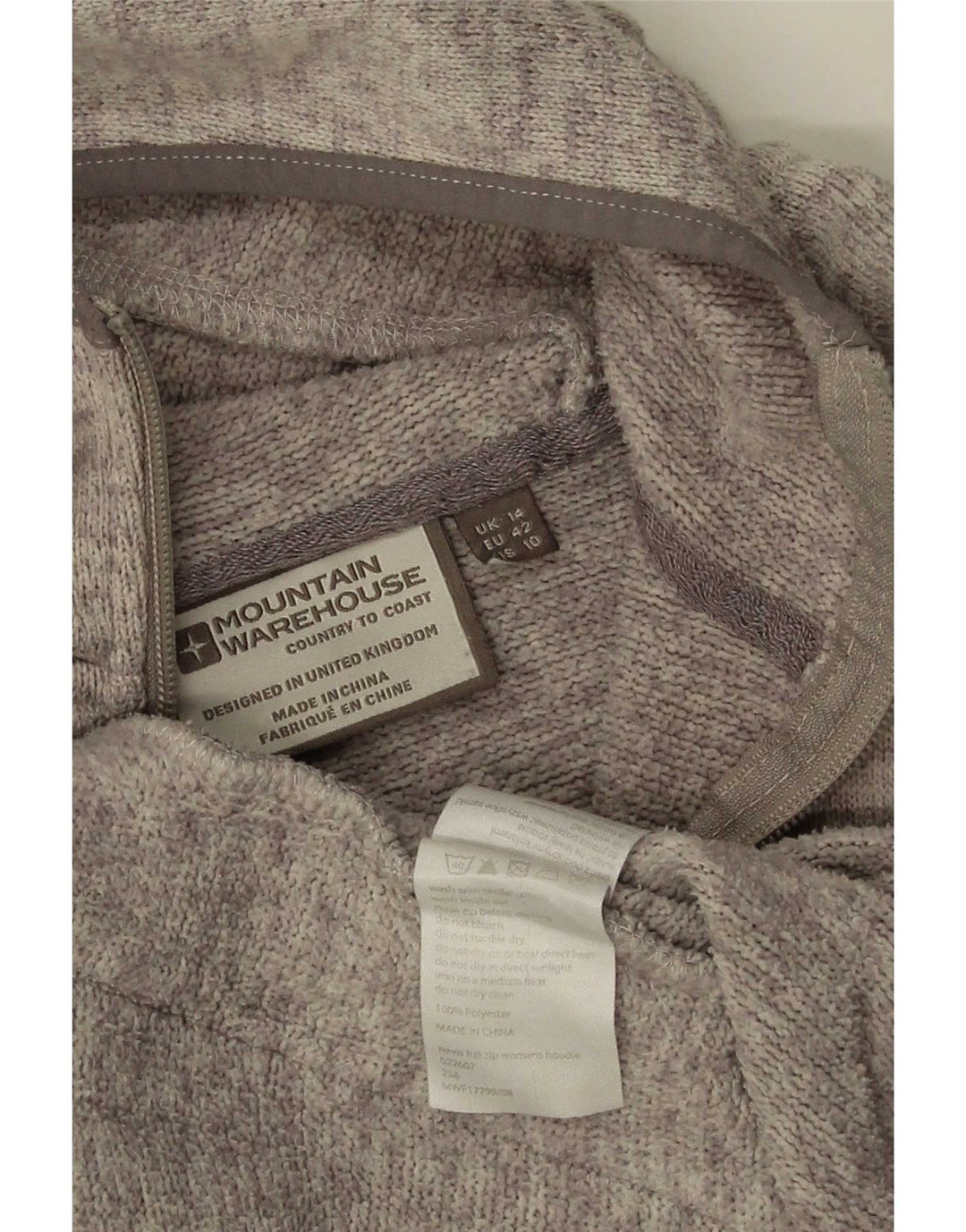 Женский свитер с капюшоном на молнии Mountain Warehouse, Великобритания, 14, большой серый полиэстер