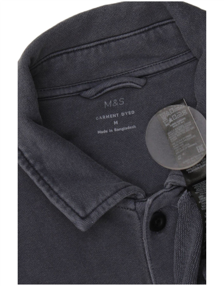 Женская рубашка Marks & Spencer UK 14, хлопковая, среднего синего цвета