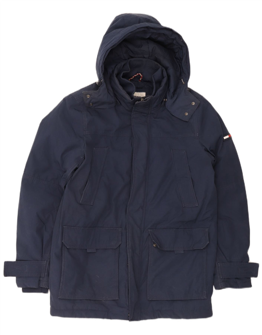 Tommy Hilfiger Мужская ветровка с капюшоном UK 38 Medium Navy Blue