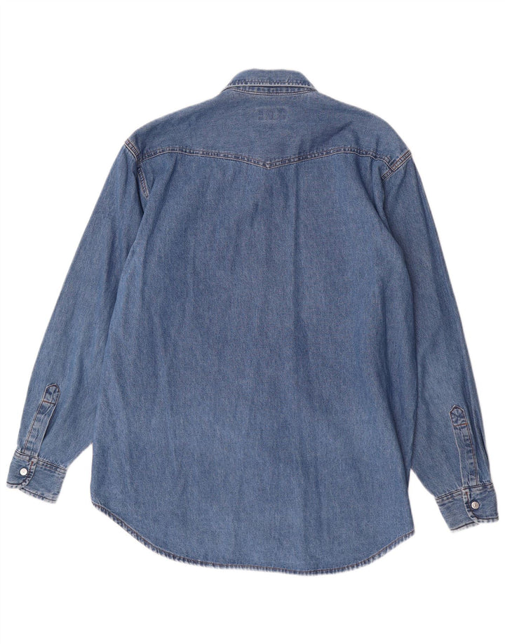 CARRERA Мужская джинсовая рубашка из хлопка среднего синего цвета