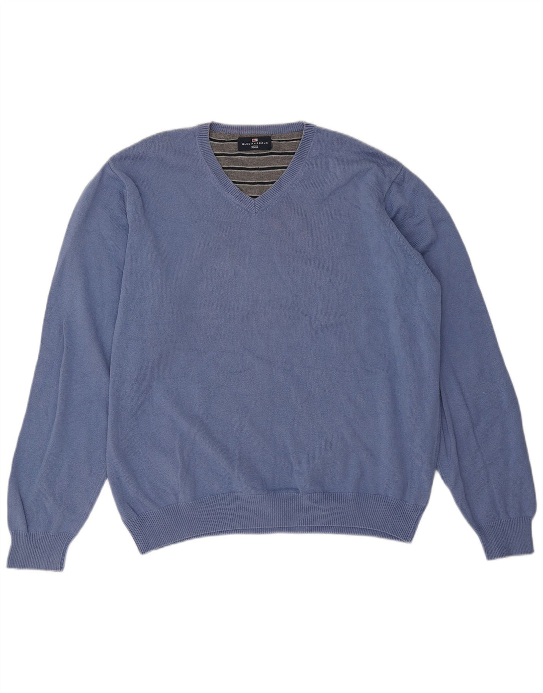 Мужской джемпер с v-образным вырезом Marks & Spencer Blue Harbour, XL, хлопок