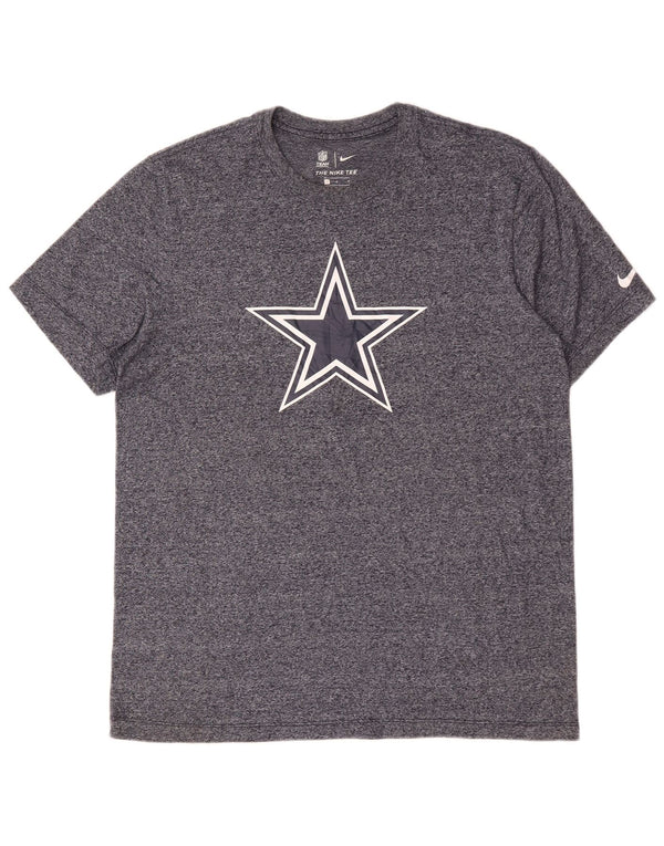 Мужская футболка с рисунком Nike Dallas Cowboys, большая темно-синяя в крапинку
