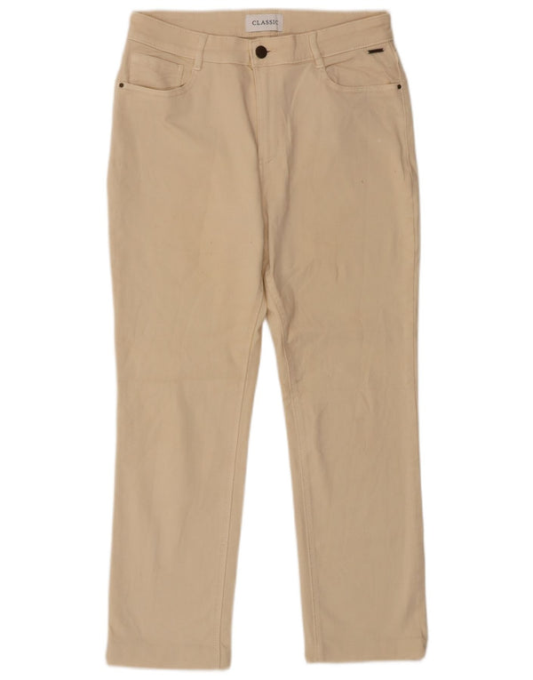 Женские прямые джинсы Marks & Spencer UK 12 Medium W30 L26 Бежевые хлопковые