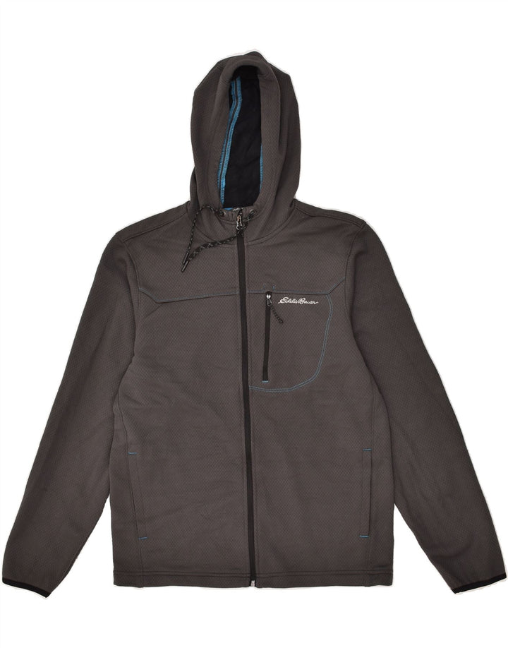 EDDIE BAUER Mens Zip Hoodie Sweater Small Grey Polyester | Vintage Eddie Bauer | Thrift | Second-Hand Eddie Bauer | Used Clothing | Messina Hembry 