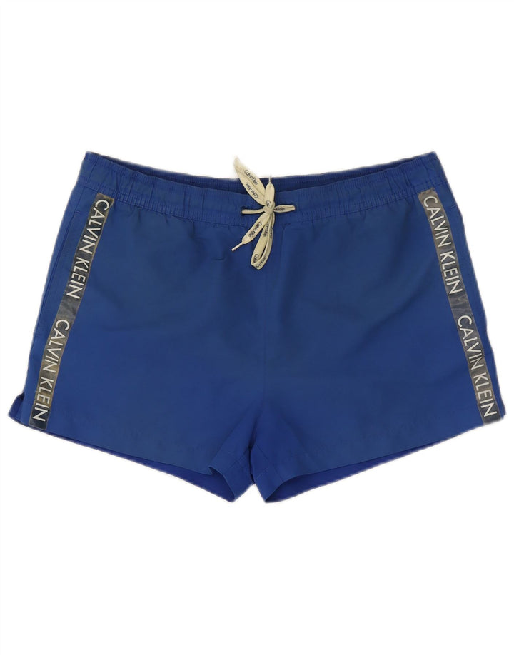 Мужские шорты для плавания с рисунком Calvin Klein, маленькие синие, полиэстер