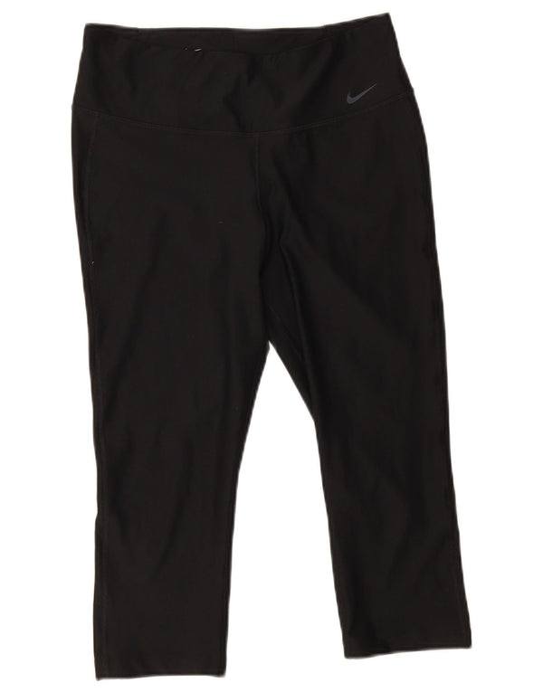 Женские леггинсы-капри Nike Dri Fit UK 14, средний черный, полиэстер