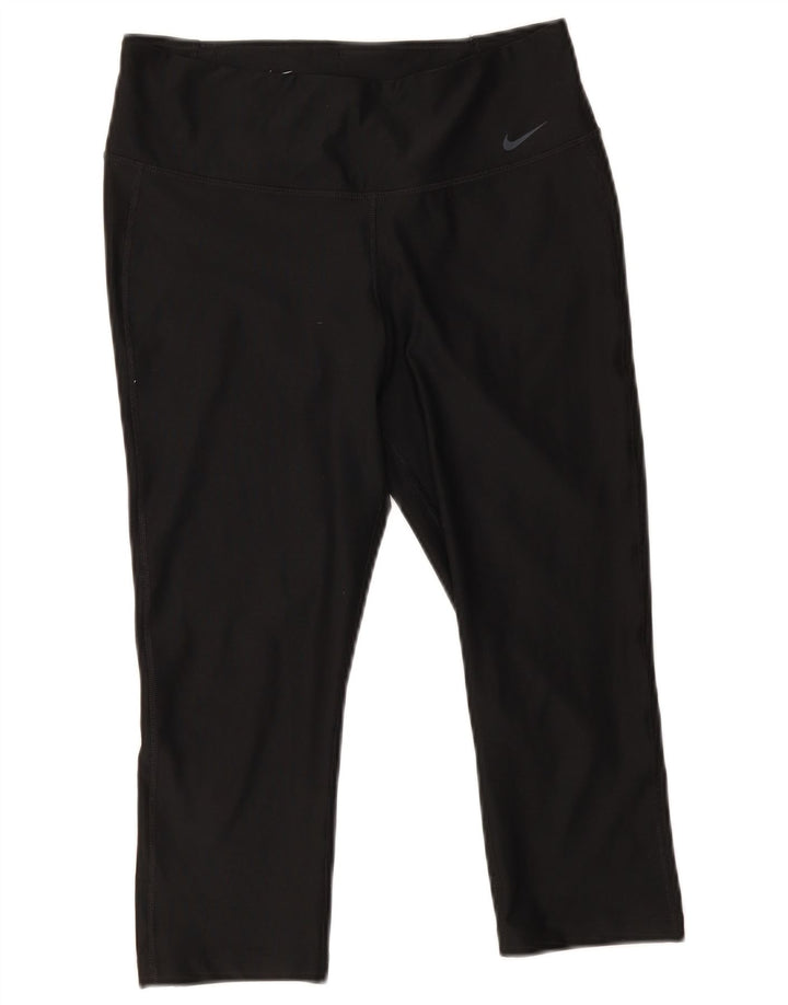 Женские леггинсы-капри Nike Dri Fit UK 14, средний черный, полиэстер