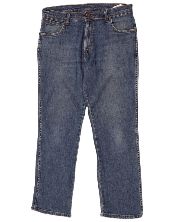 Мужские прямые джинсы Wrangler стандартного кроя W36 L30, синие, хлопок